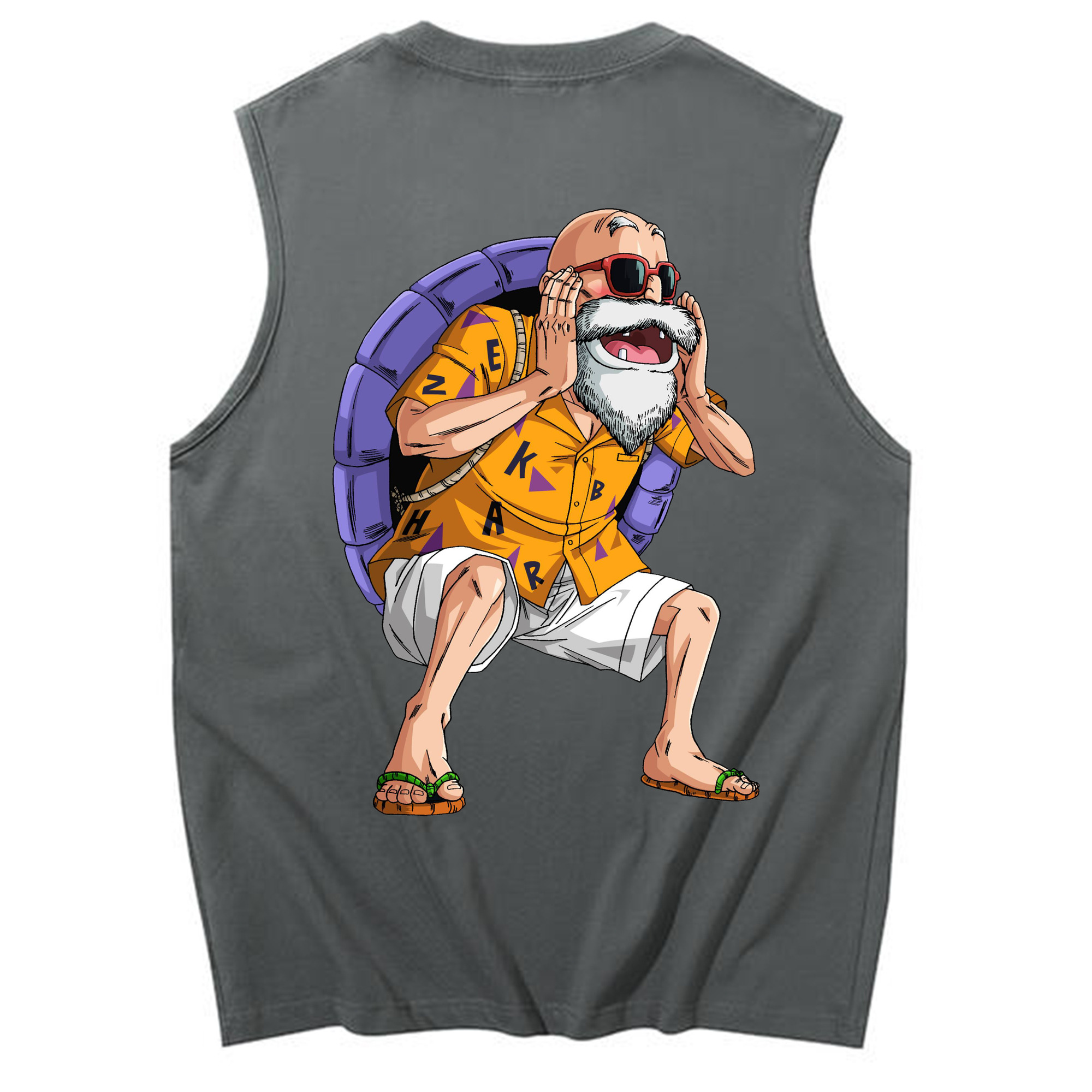 （画像用） ドラゴンボール 亀仙人（かめせんにん） DRAGON BALL Master Roshi Kame Sennin コットン100％タンクトップ（背面プリント）
